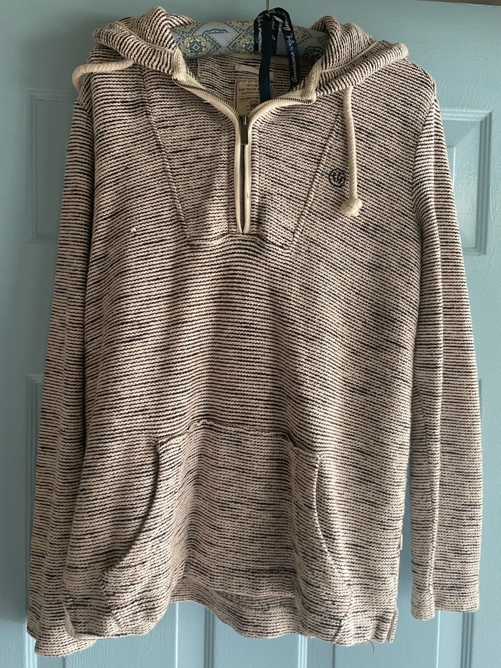 FatFace Men's Striped Half-Zip Cotton Hoodie